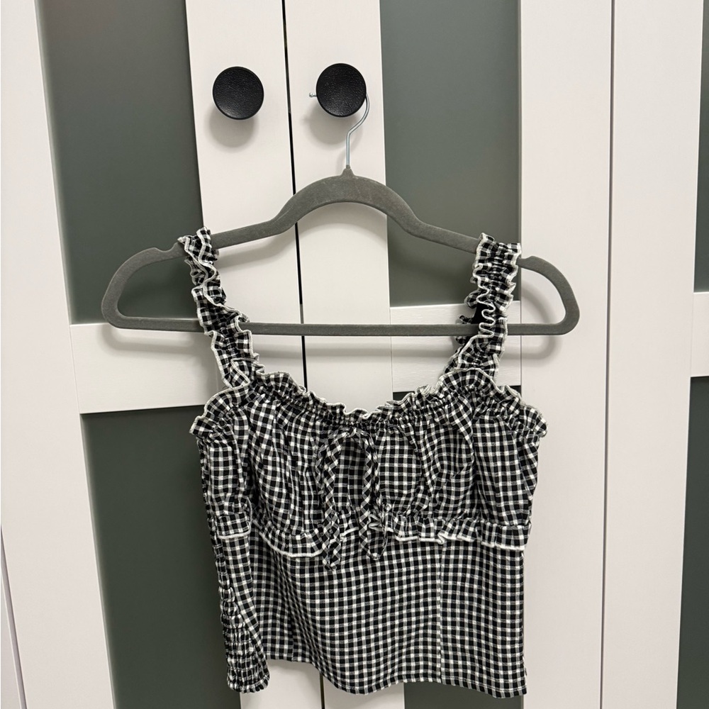 Black and White Gingham Ruffle Set